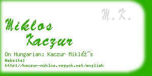 miklos kaczur business card